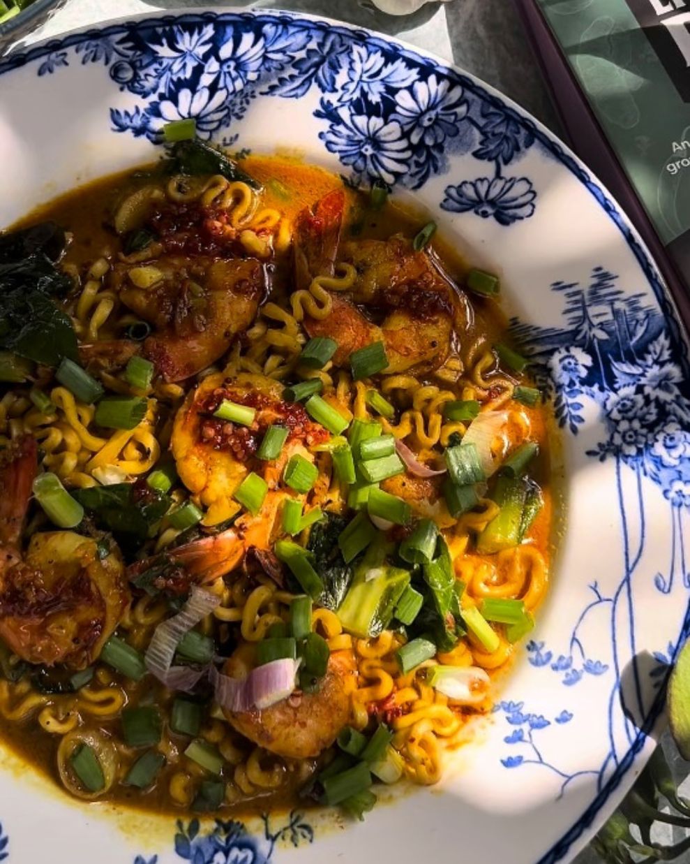 Mustard Prawn Raman Noodle Bowl recipe